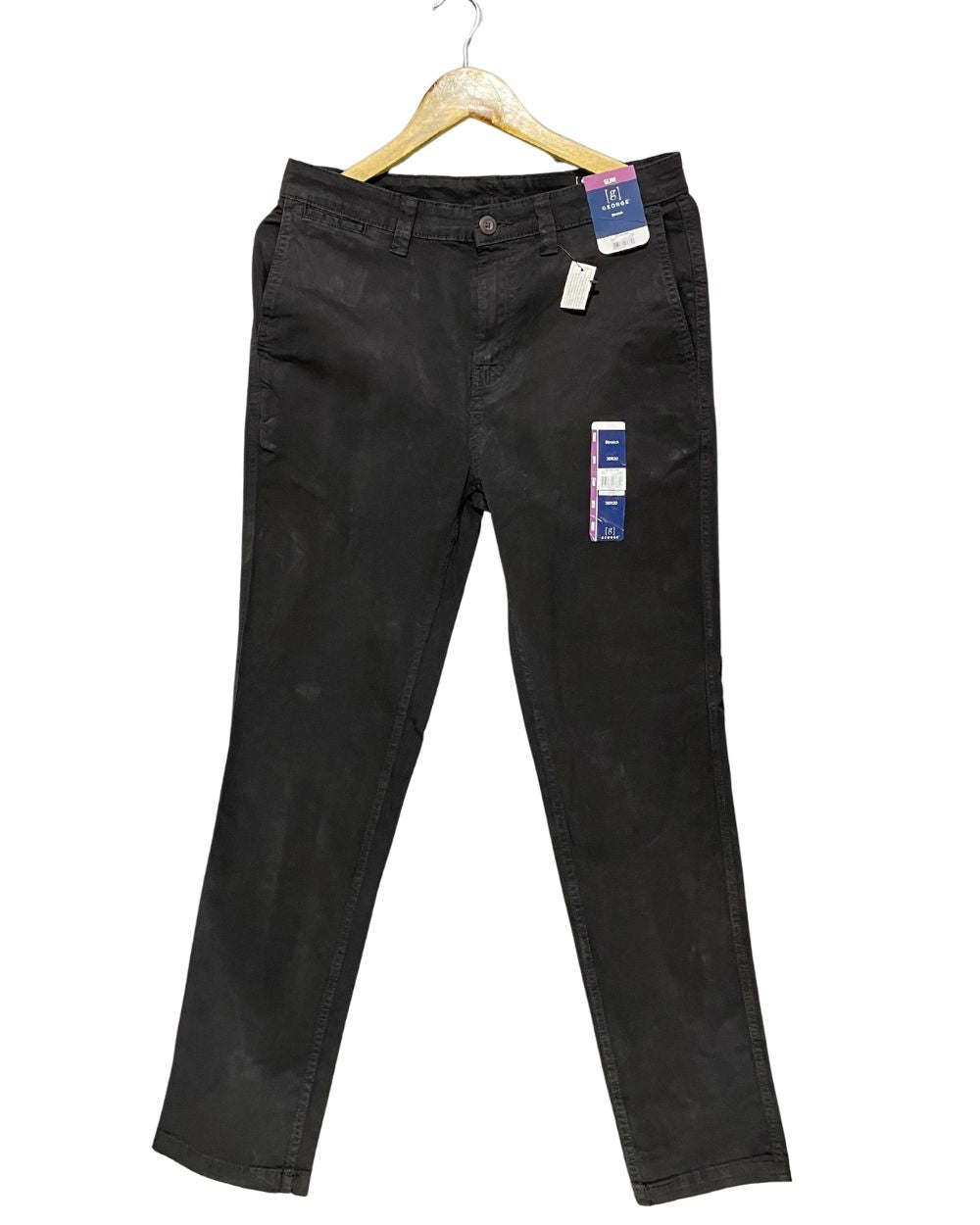 George Black Cotton Dress Pant For Men Medium