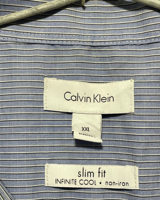 Calvin Klein Blue Cotton Shirt For Men X Large