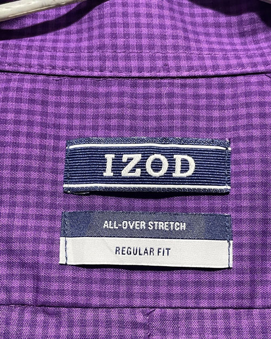 Izod Purple Cotton Shirt For Men 3X Large