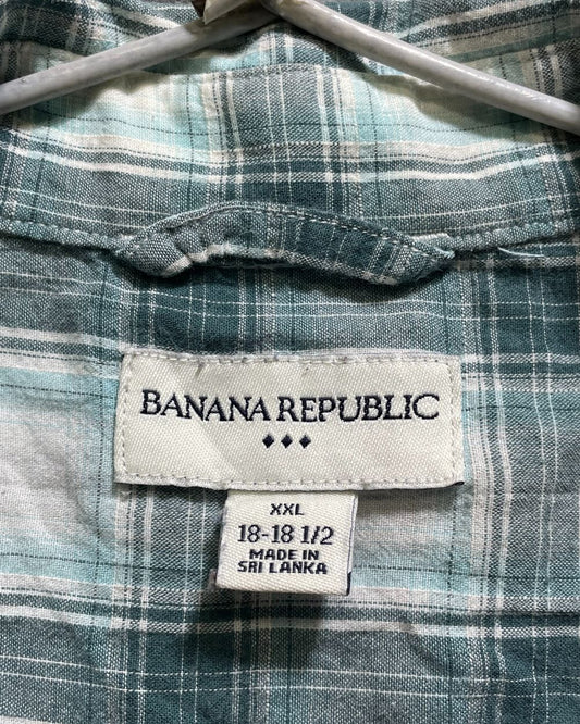 Banana Republic Green Cotton Shirt For Men XX Large | Preloved Labels
