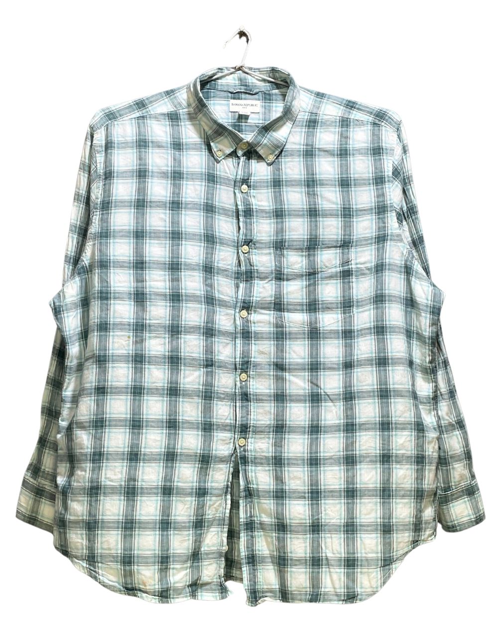 Banana Republic Green Cotton Shirt For Men XX Large | Preloved Labels
