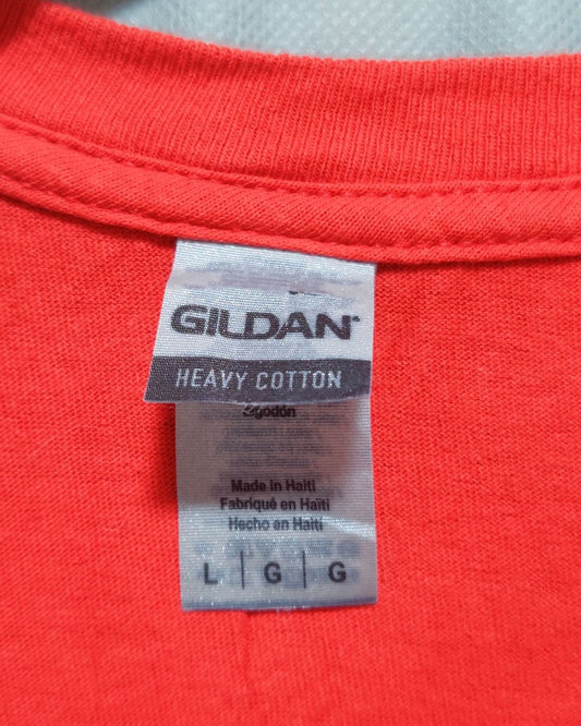 Gildan Orange T Shirt For Men Large