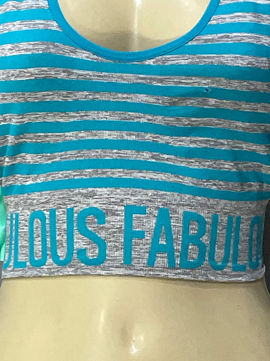 Fabulous Green & Gray Sports Gym Bra For Women XL