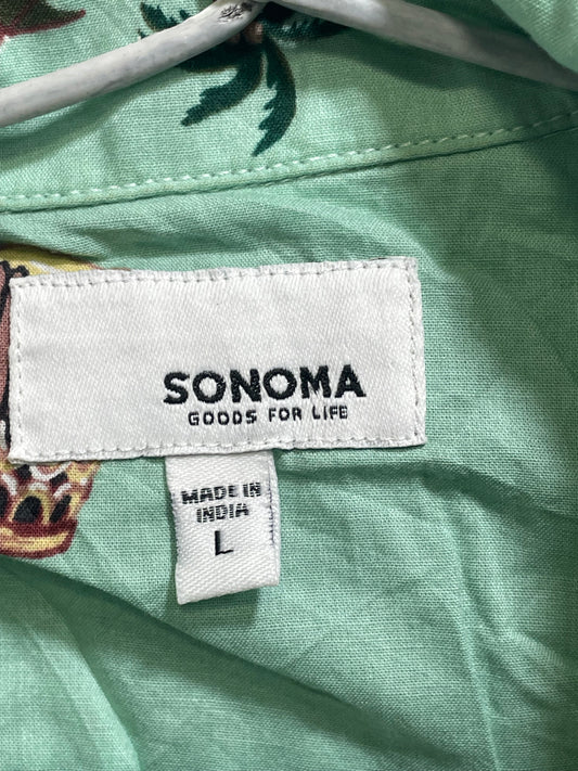 Sonoma Green Cotton Shirt For Men L
