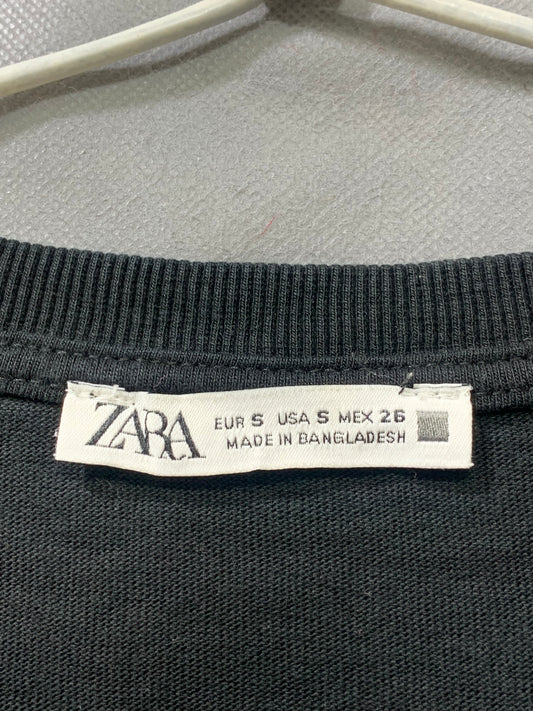Zara Black Cotton For Women T Shirt S