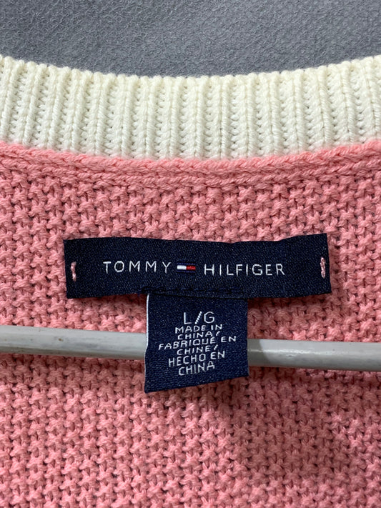 Tommy Hilfiger Pink Cotton For Women T Shirt L