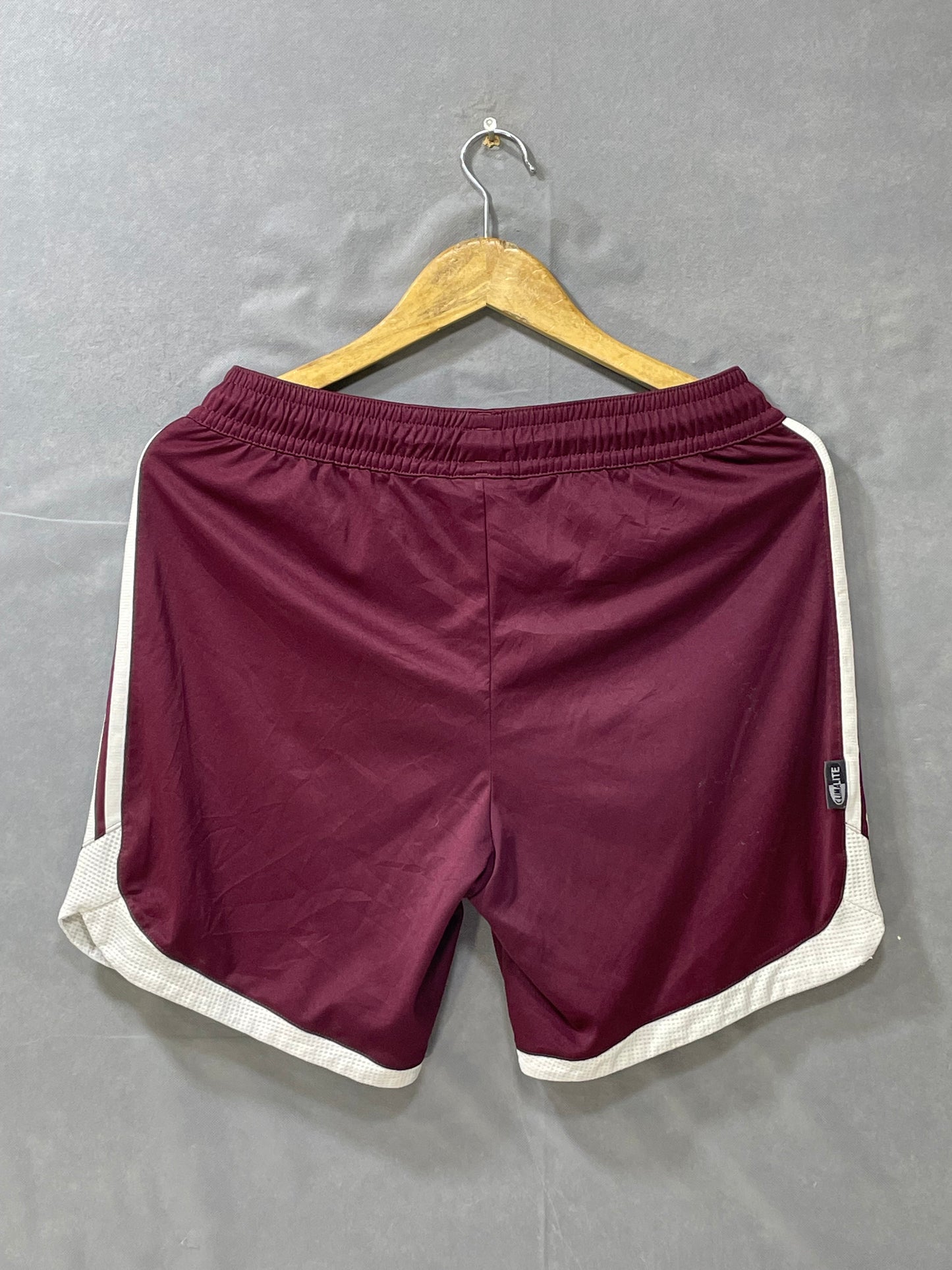 Adidas Maroon Polyester Short For Women L
