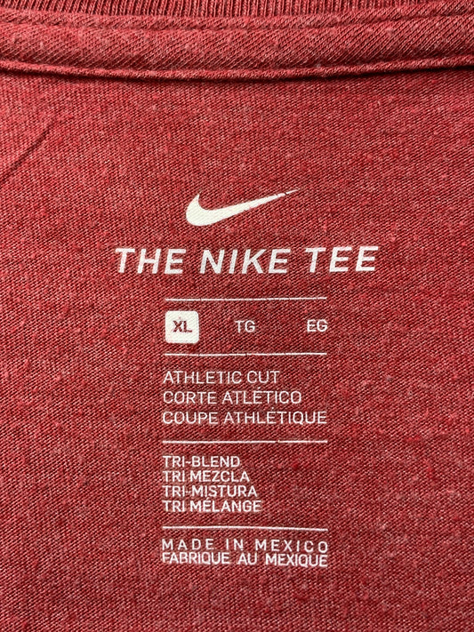 Nike The Tee Maroon Cotton For Women T Shirt X Large