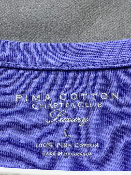 Charter Club Purple Cotton For Women T Shirt L