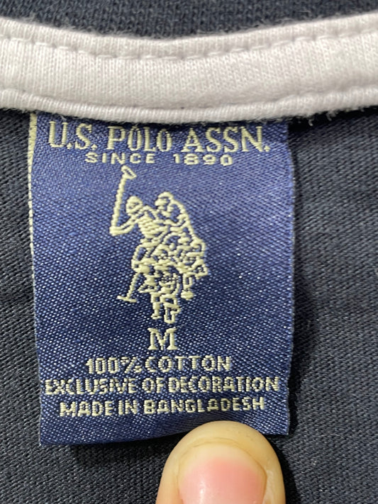 U.S Polo Assn Black Cotton T Shirt For Men Medium