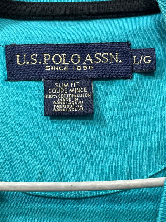 U.S Polo Assn Blue Cotton T Shirt For Men Large