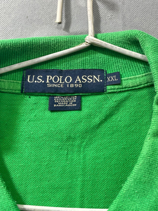 Us. Polo Assn. Green Branded Original Cotton Polo T Shirt For Men XX Large