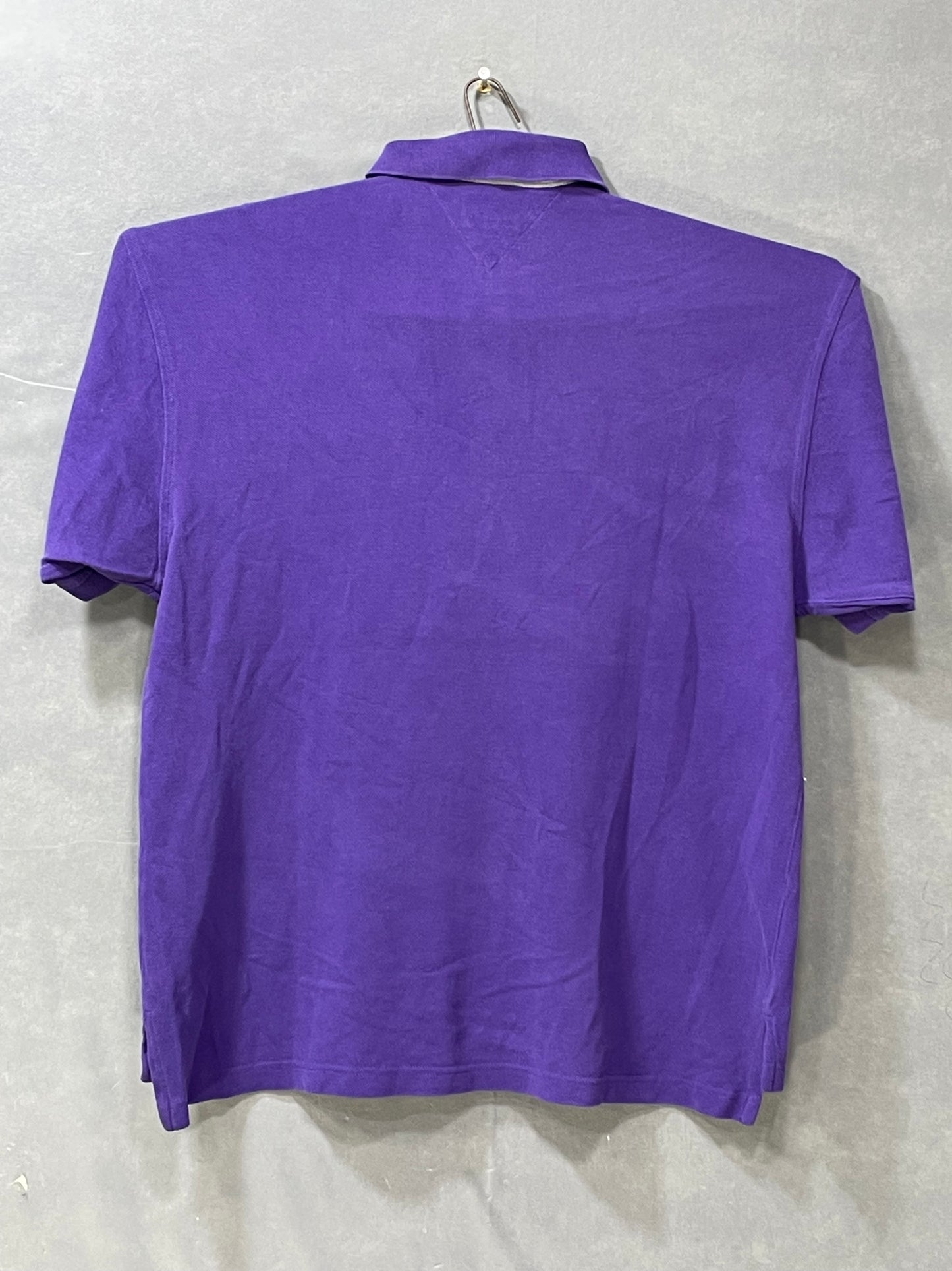 Tommy Hilfiger Purple Branded Original Cotton Polo T Shirt For Men M
