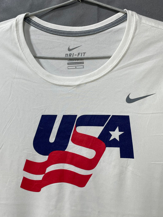 Nike Dri Fit White Sport For Women T Shirt Large