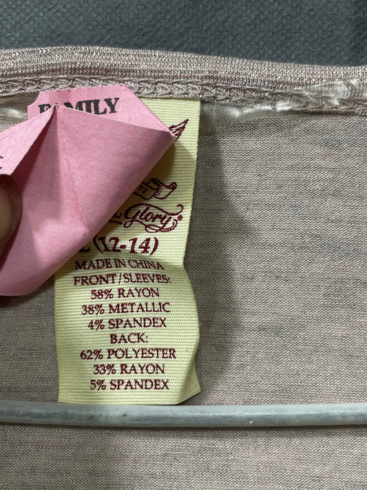 Faded Glory Lite Pink Sport For Women T Shirt Large