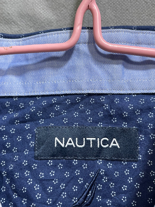 Nautica Blue Cotton Shirt For Men L