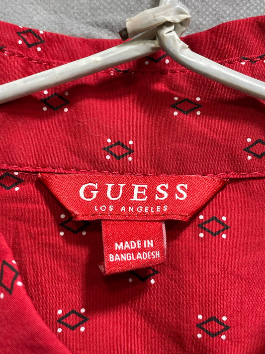 Guess Red Cotton Shirt For Men M