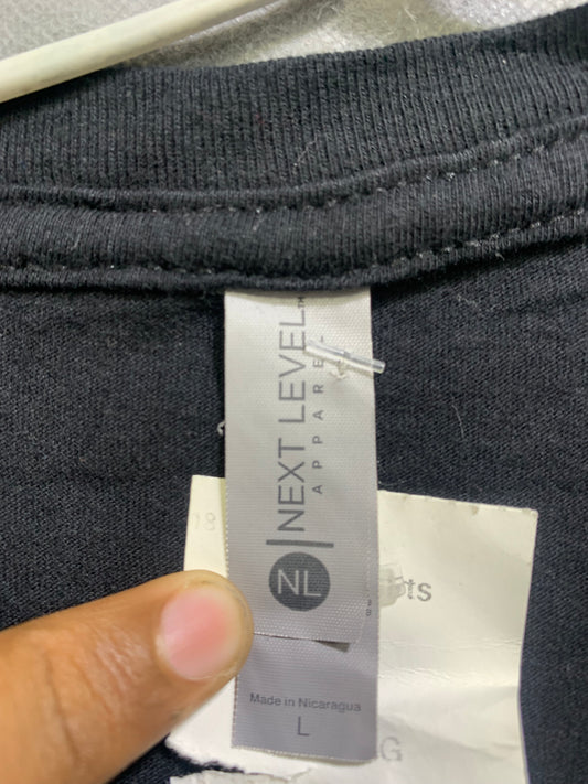 Next Level Black Cotton T Shirt For Men Large