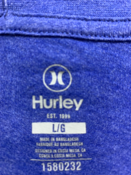 Hurley Blue Cotton T Shirt For Men Large