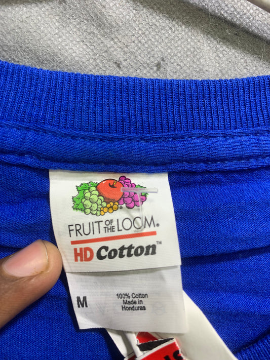 Fruit Fo The Loom Blue Cotton T Shirt For Men Medium