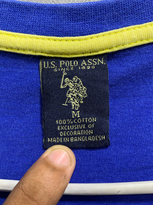 U.S Polo Assn Blue Cotton T Shirt For Men Medium