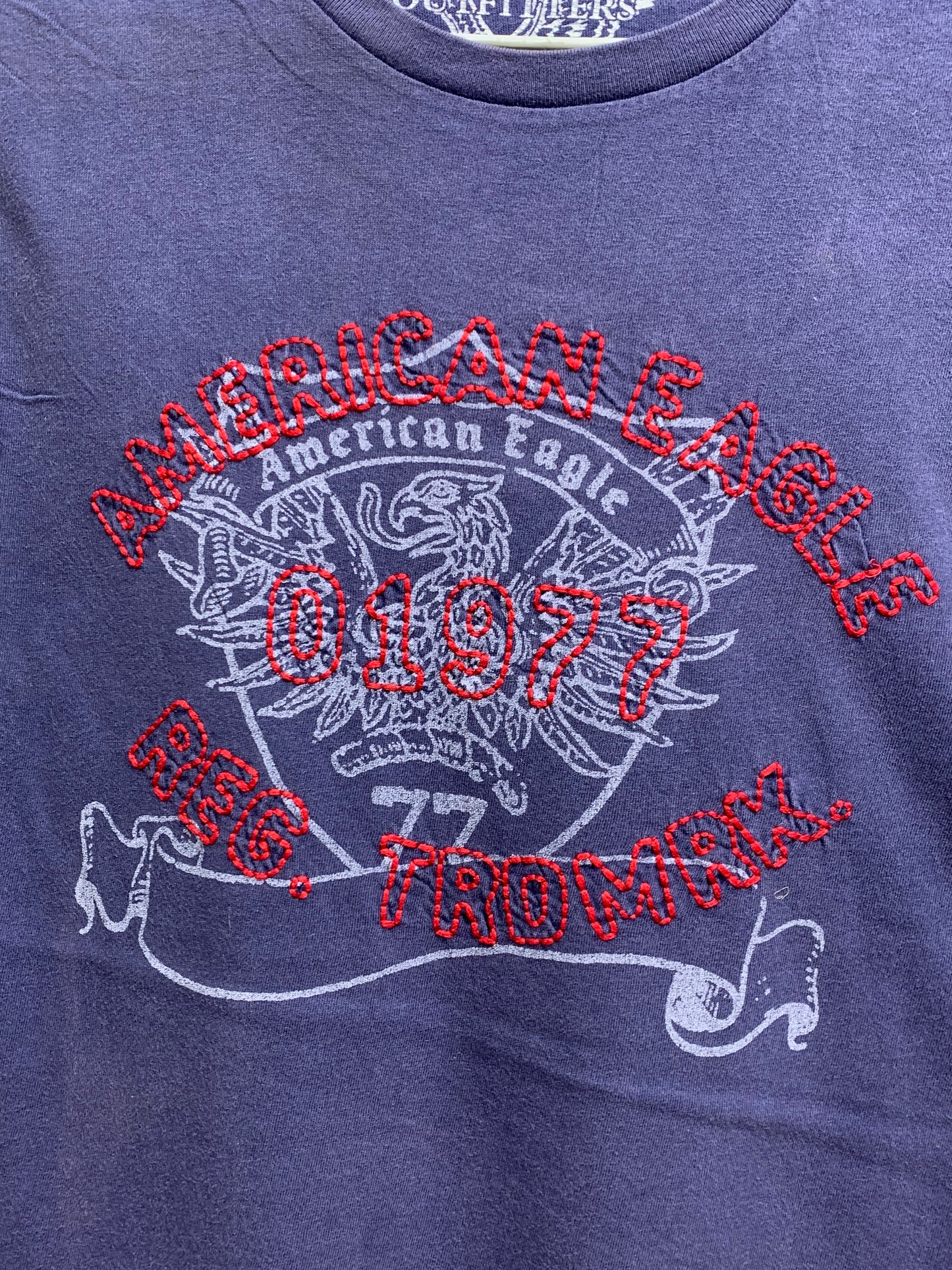 American Eagle Branded Original Red & Blue Cotton T Shirt For Men