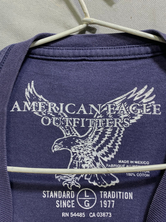 American Eagle Branded Original Red & Blue Cotton T Shirt For Men
