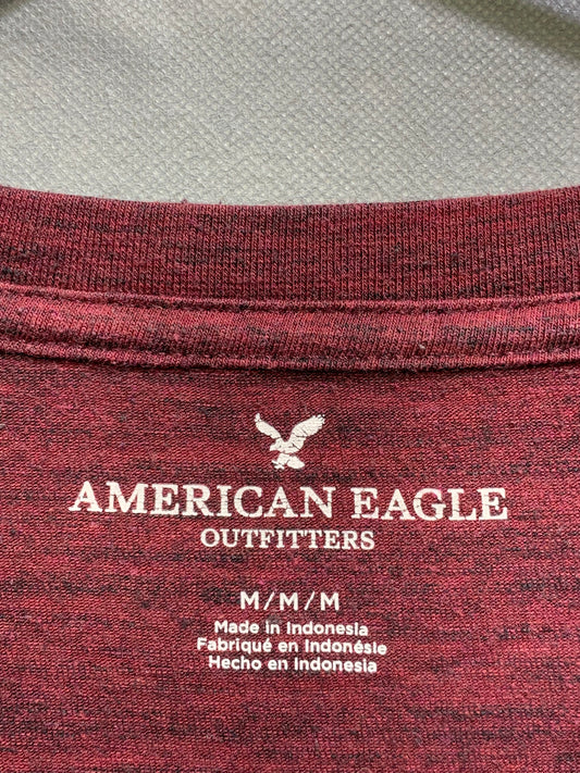 American Eagle Branded Original Gray & Maroon Cotton T Shirt For Men