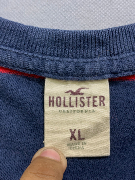 Hollister Branded Original Blue & White Cotton T Shirt For Men