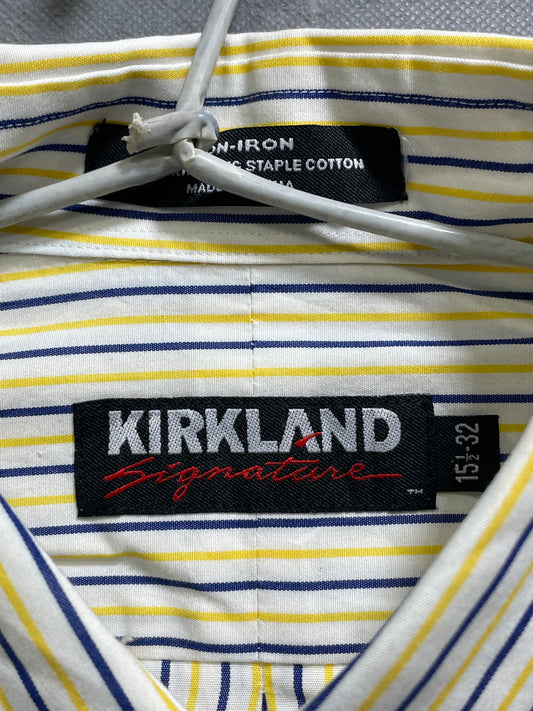 Kirkland Yellow Cotton Shirt For Men M