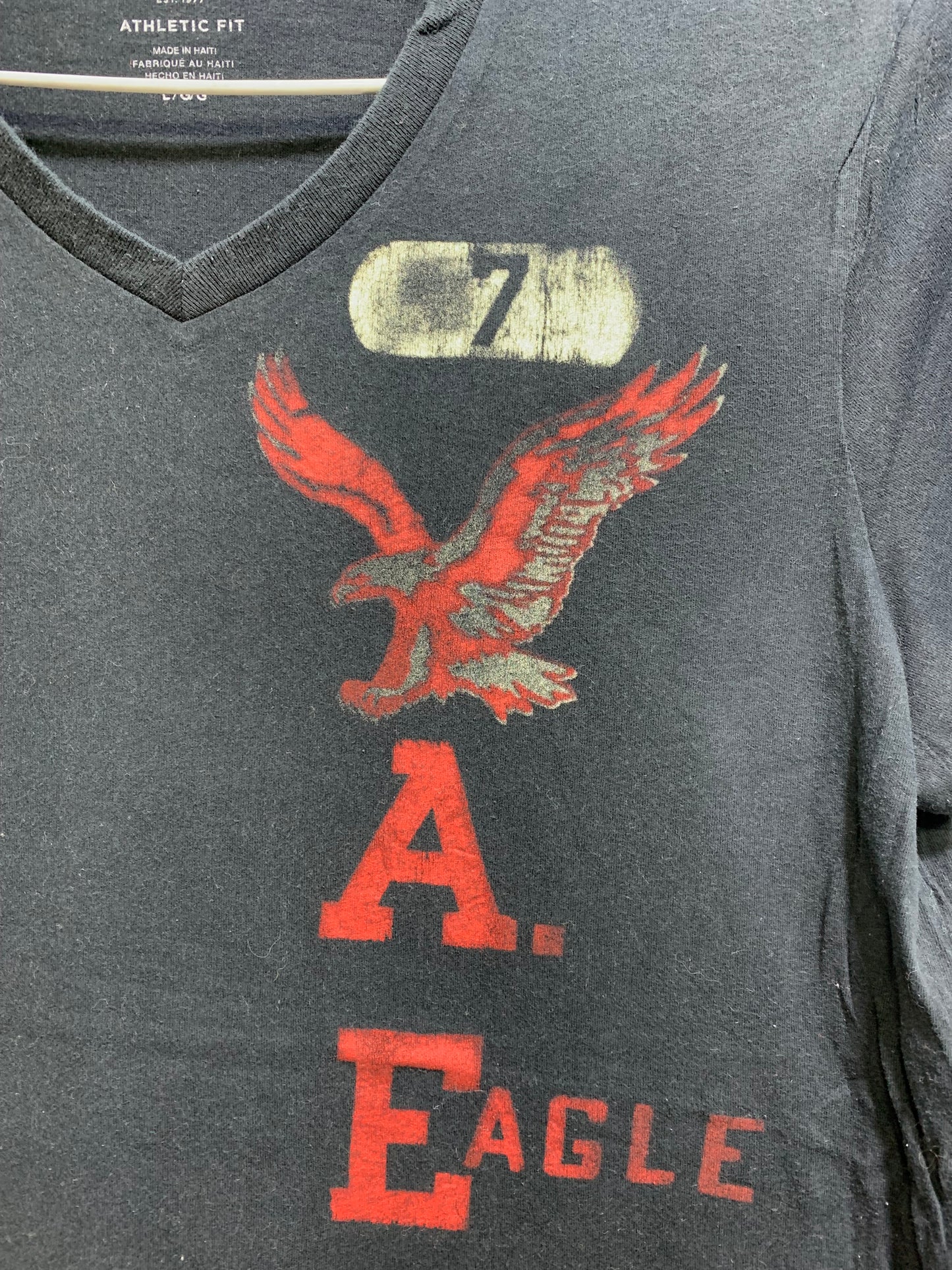 American Eagle Branded Original Black Cotton T Shirt For Men