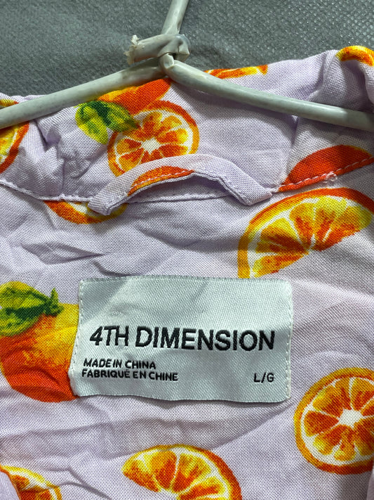 4th Dimension Pink Cotton Shirt For Men L