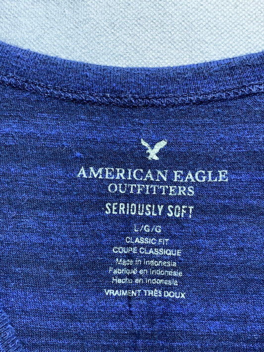 American Eagle Branded Original Deck Blue Cotton T Shirt For Men