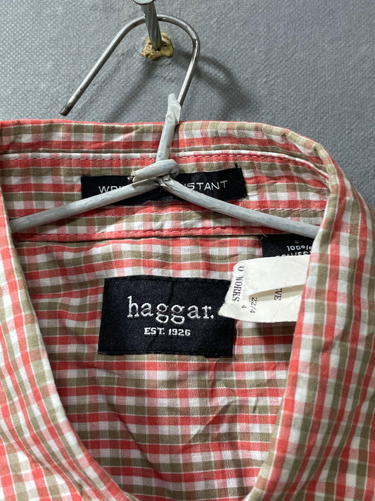Haggar Orange Cotton Shirt For Men S