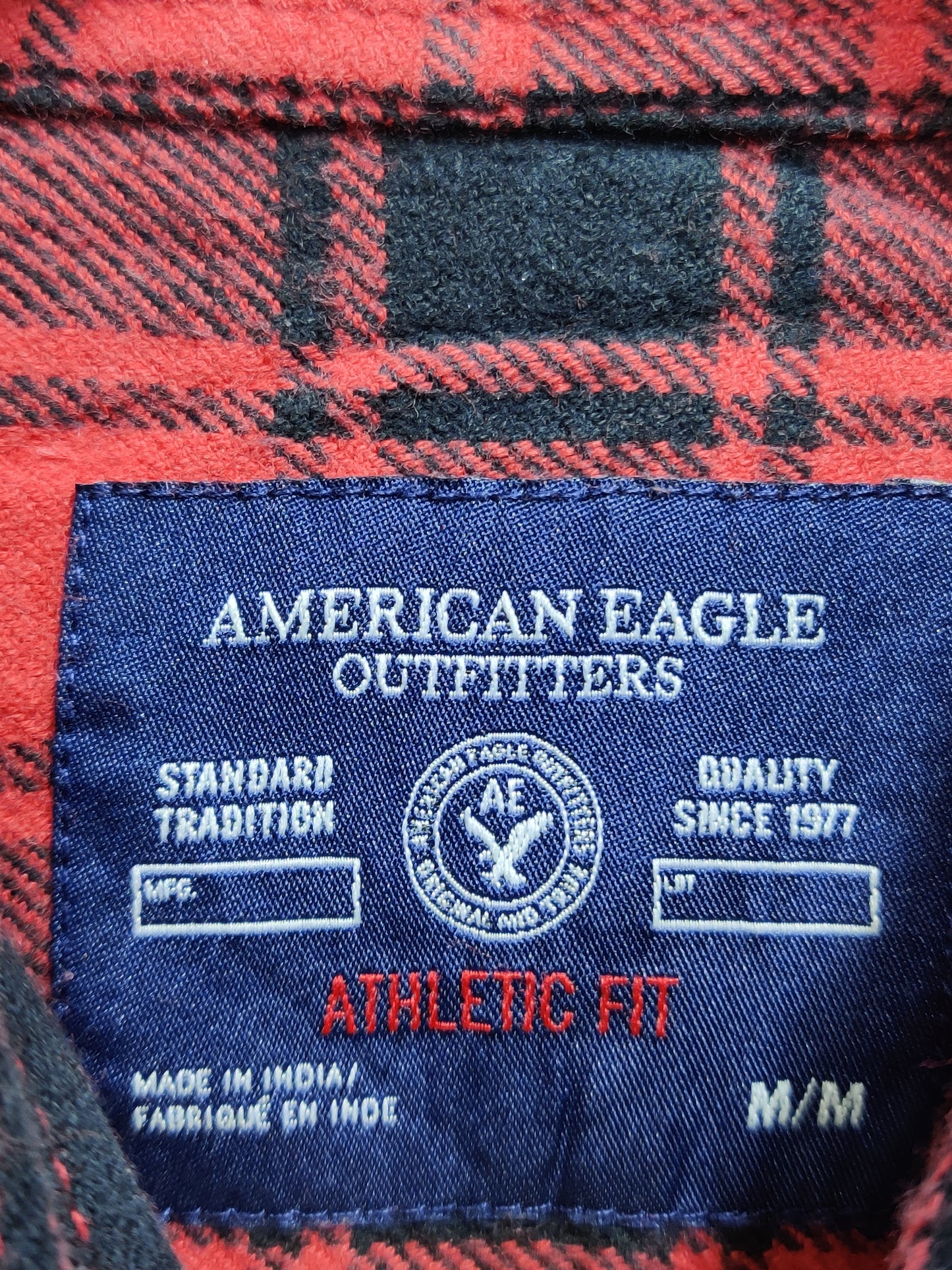 American Eagle Red Cotton Winter Shirt For Men