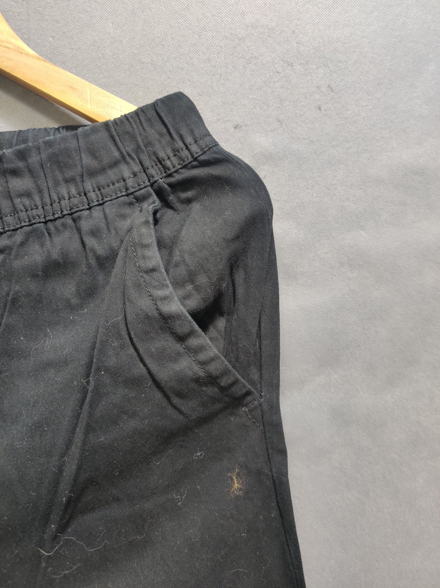 WT02 Black Cotton For Men Cargo Pant S