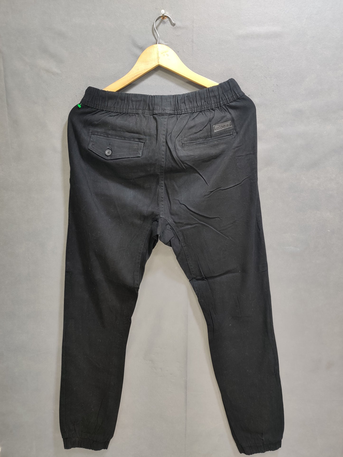 WT02 Black Cotton For Men Cargo Pant S