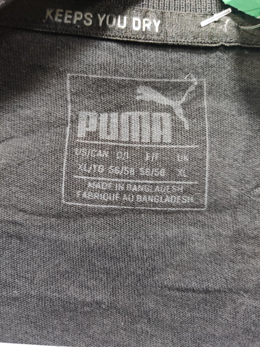 Puma Black Cotton Polo T Shirt For Men L