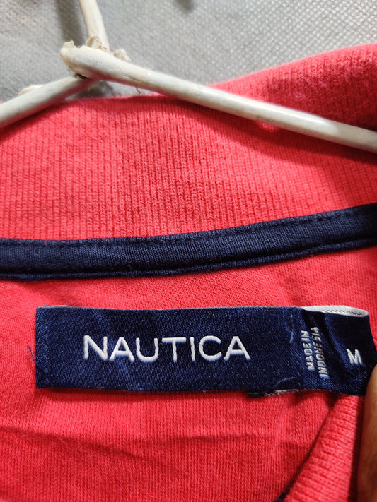 Nautica Pink Cotton Polo T Shirt For Men M