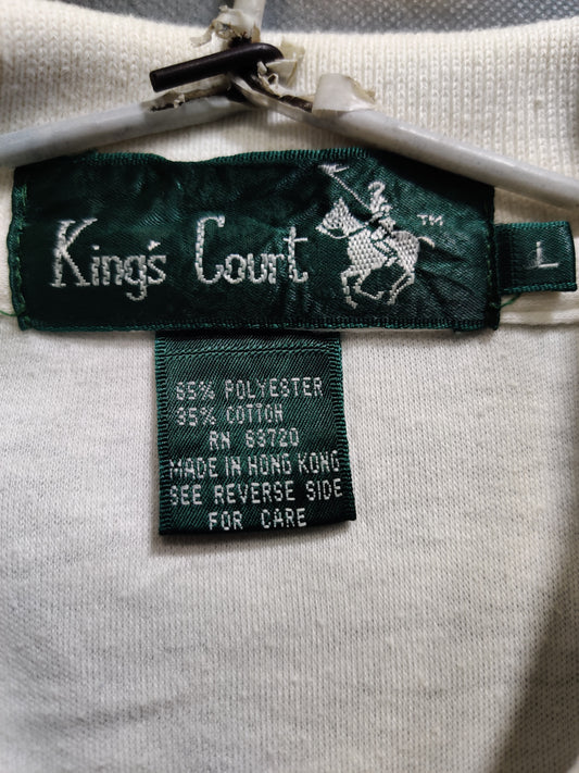 Kings Court White Cotton Polo T Shirt For Men M