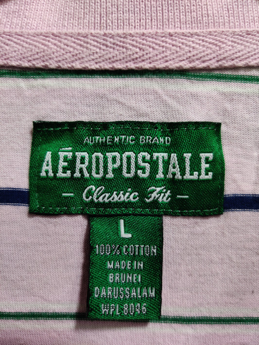 Aeropostale Pink Cotton Polo T Shirt For Men L