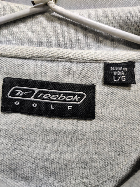 Reebok Gray Cotton Polo T Shirt For Men L