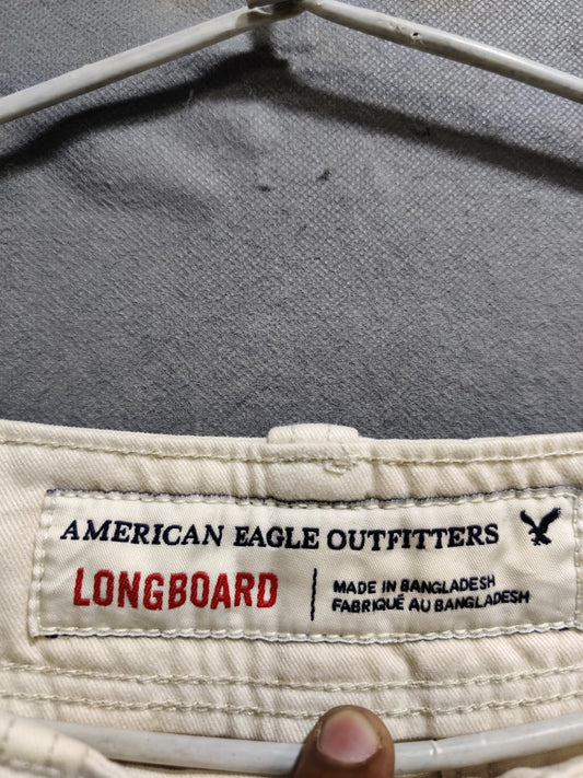 American Eagle Cream Cotton Short For Men M