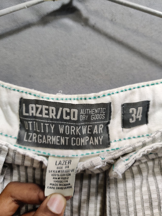 Lazer Co White Cotton Short For Men