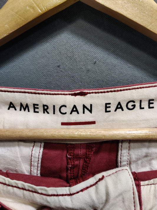 American Eagle Red Cotton Short For Men S