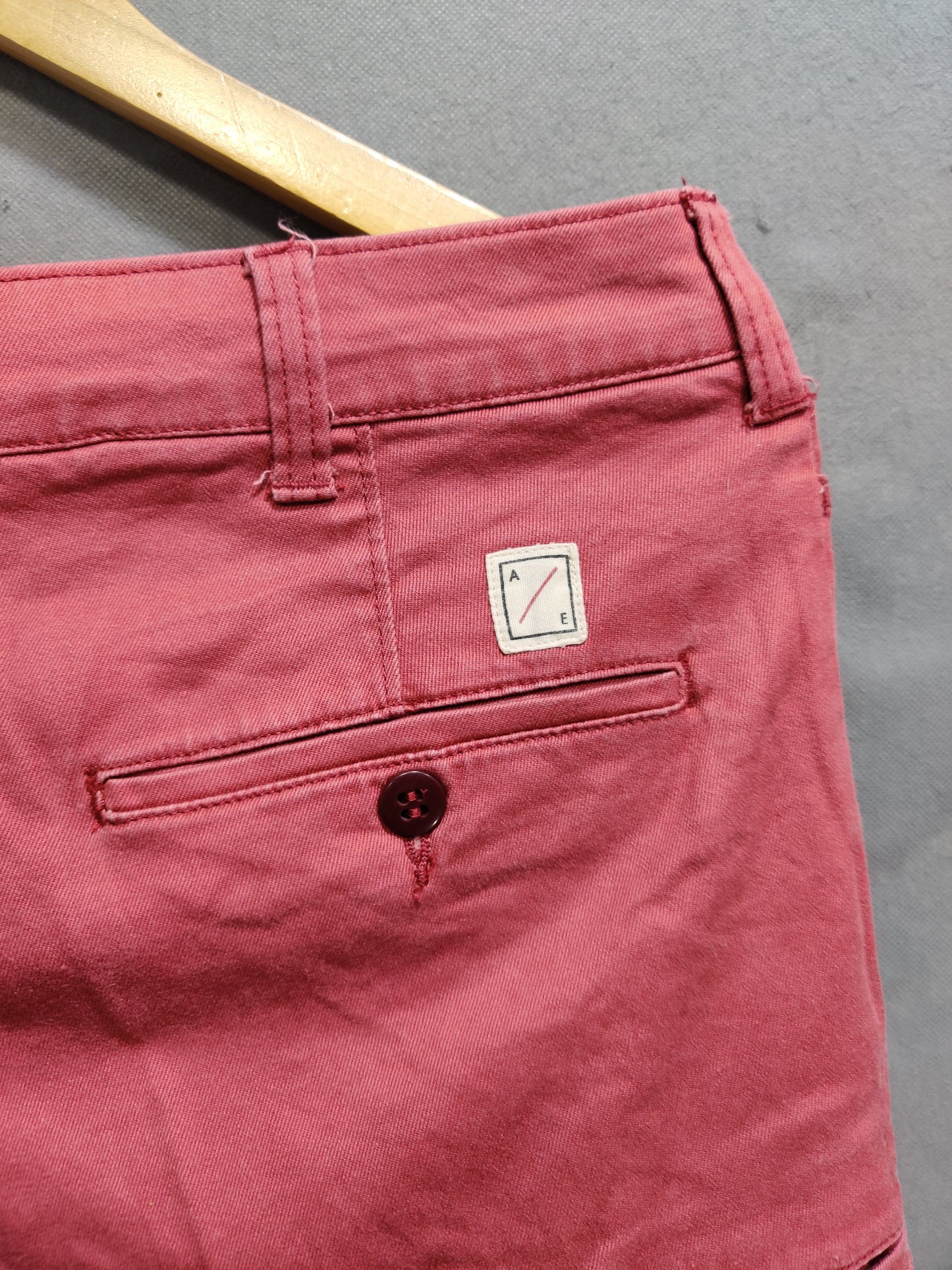 American Eagle Red Cotton Short For Men S