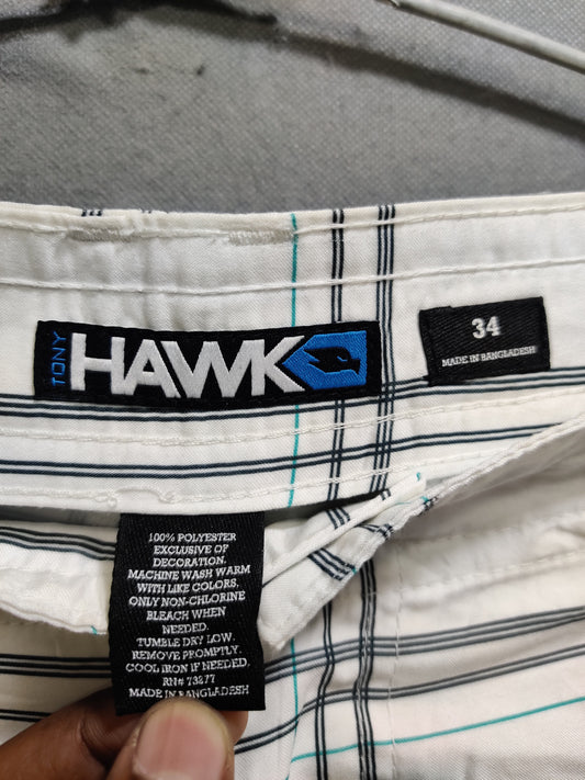 HAWK White Polyester Short For Men L