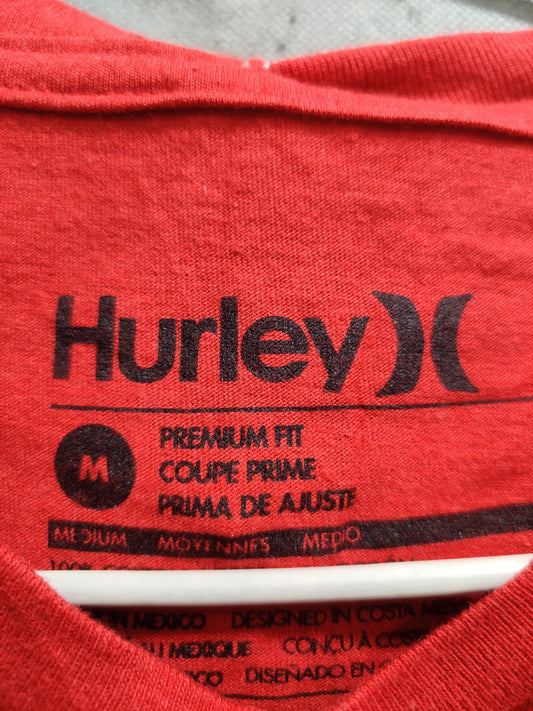Hurley Red Cotton T Shirt For Men Large