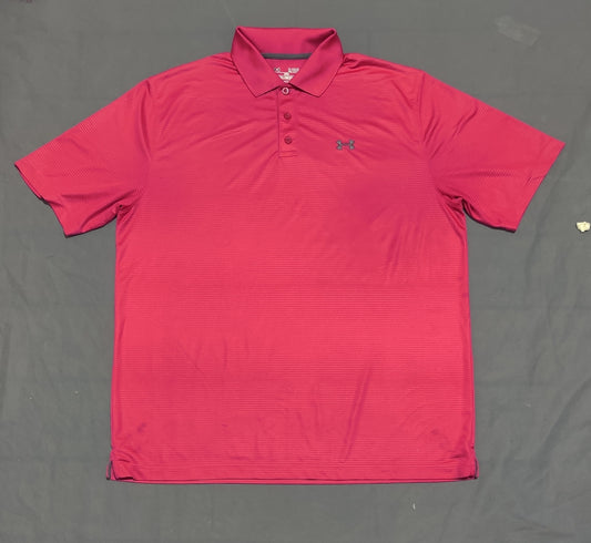 Under Armour Men Sport Pink Polo T Shirt