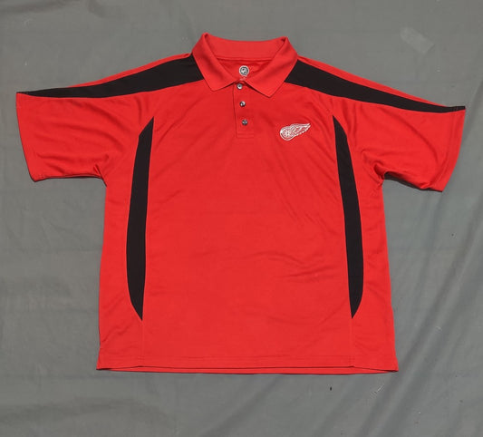 NHL Men Sport Red Polo T Shirt